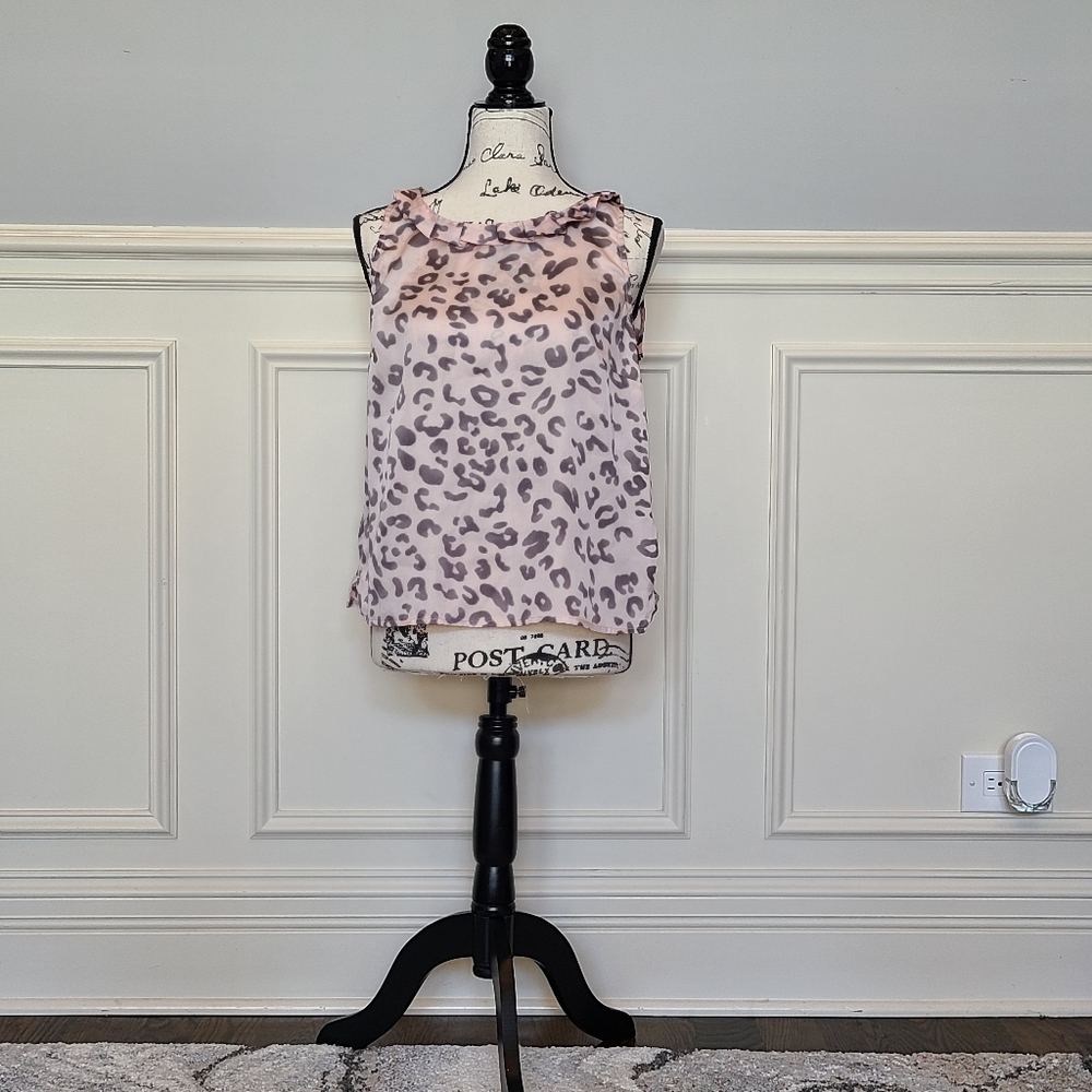Nine West cream colored animal print tank top